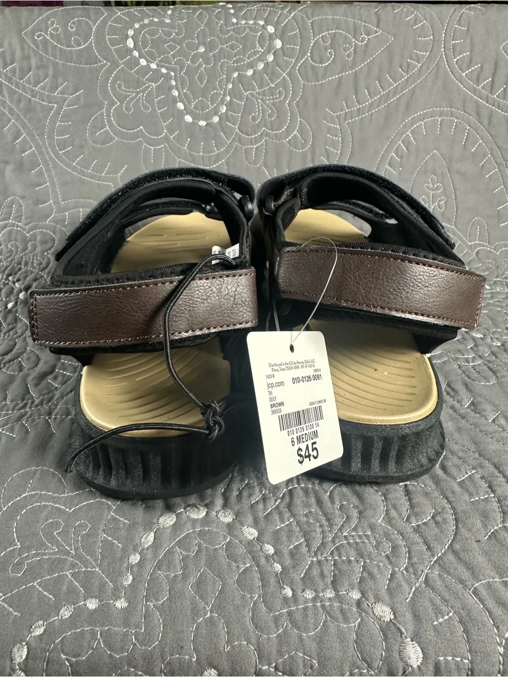 Thereabouts Big Boys Brown Gulf Strap Sandals NWT Size Big Boys 6